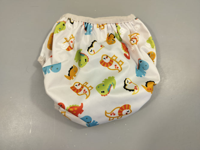 B'bies Culotte de prote.ction pour couche lavable blanche motifs dinosaures, moins cher chez Petit Kiwi