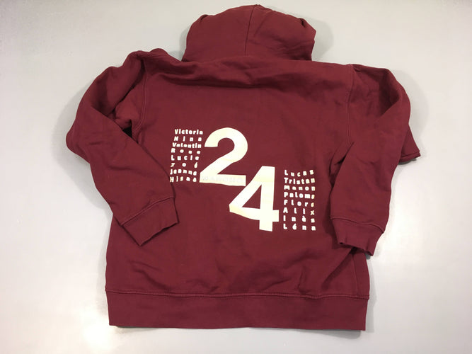 Sweat à capuche bordeau 24, moins cher chez Petit Kiwi