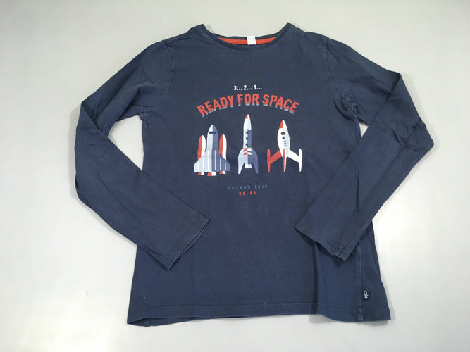 T-shirt m.l bleu foncé Fusées, moins cher chez Petit Kiwi