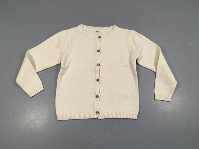 Gilet blanc cassé texturé, moins cher chez Petit Kiwi