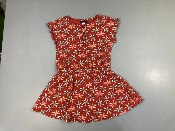 Robe m.c jersey brune palmiers blancs, moins cher chez Petit Kiwi