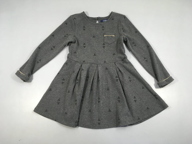 Robe m.l molleton gris foncé triangles et  1 poche, moins cher chez Petit Kiwi