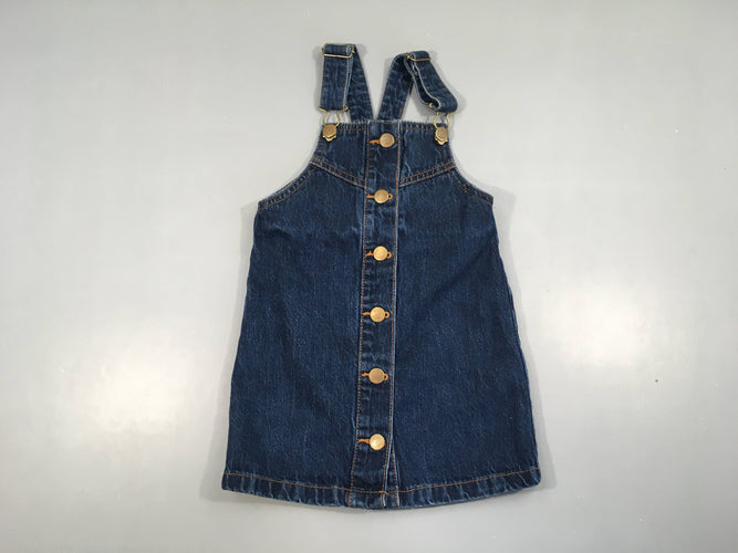 Robe salopette en jean, moins cher chez Petit Kiwi