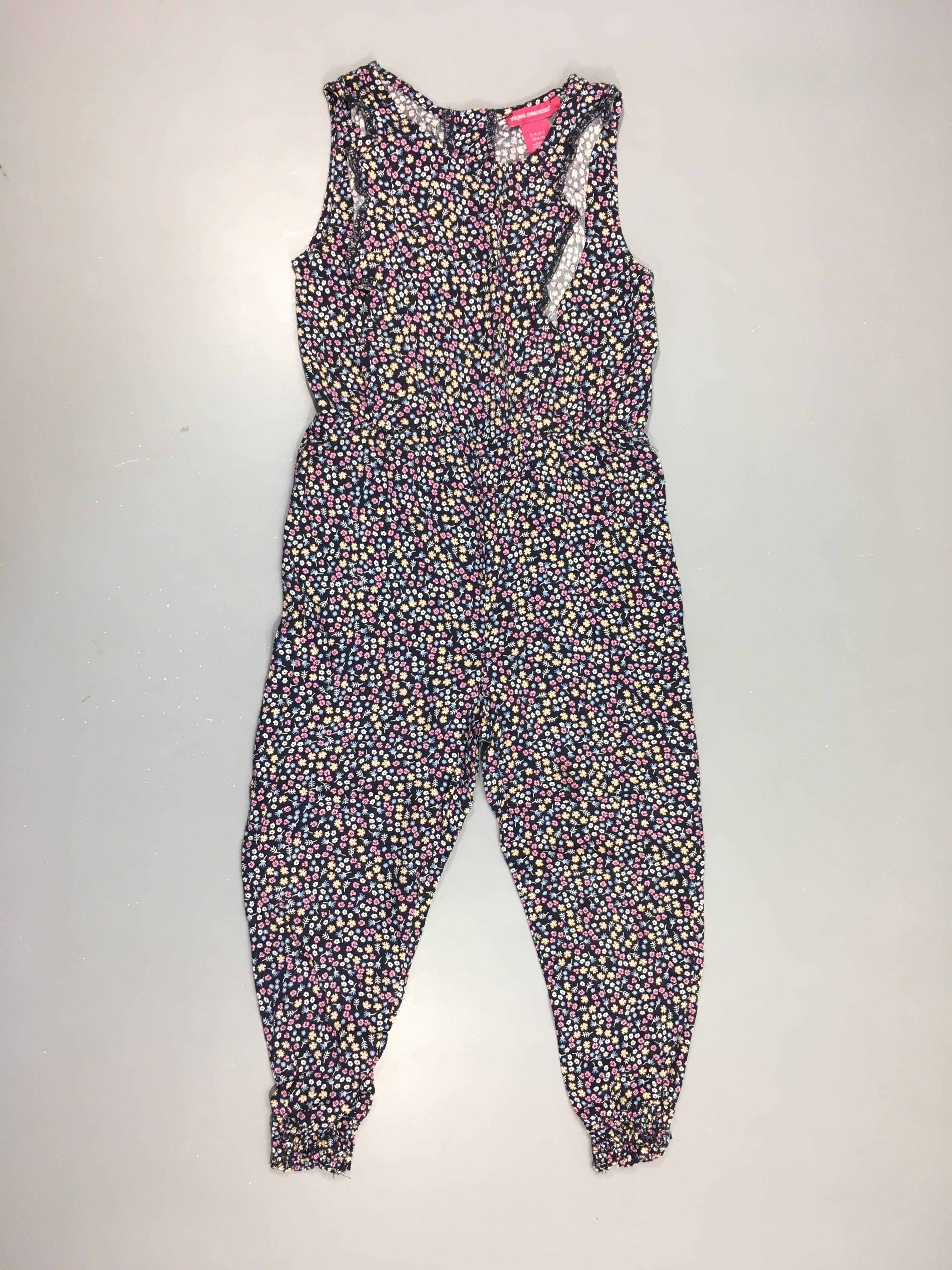 Combinaison fluide bleu foncé fleurie