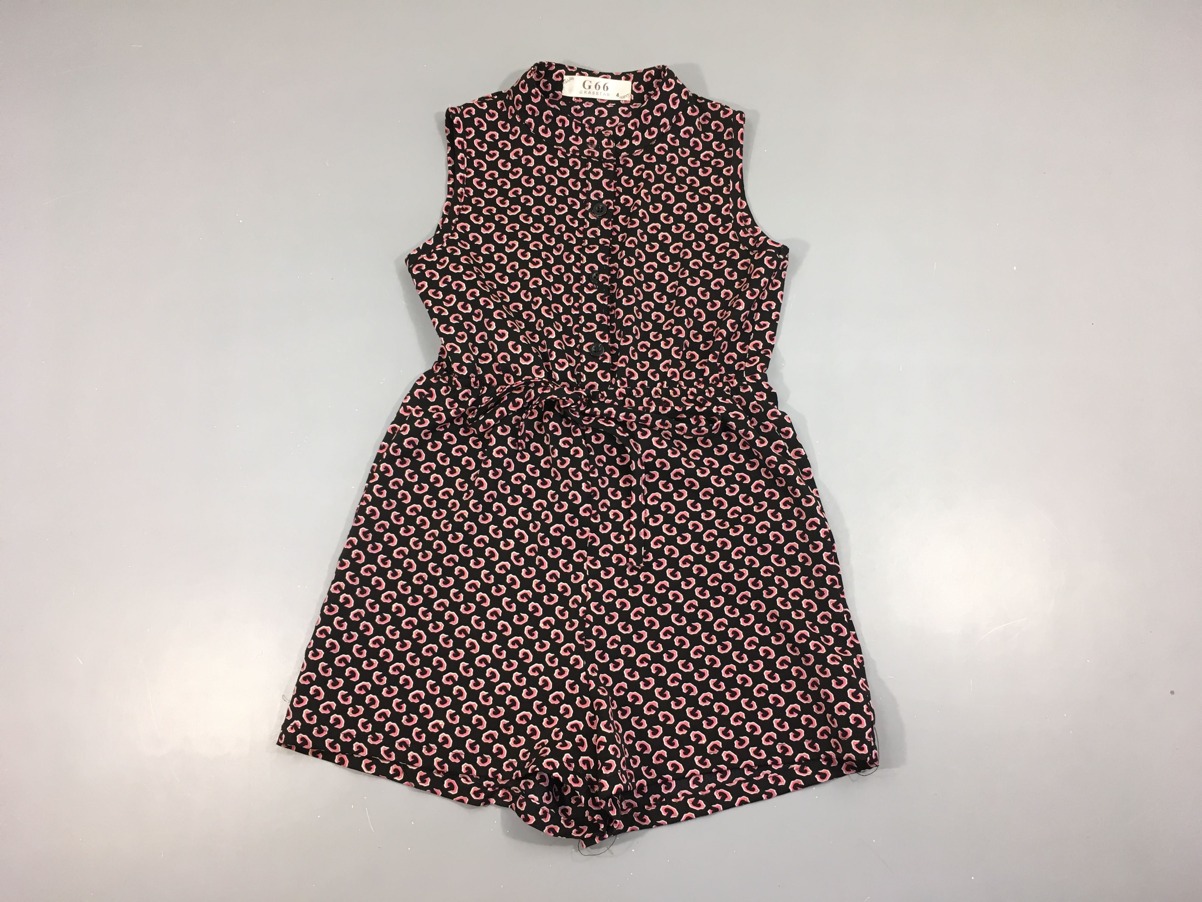 Etat neuf-Combishort noir motifs rose irisé