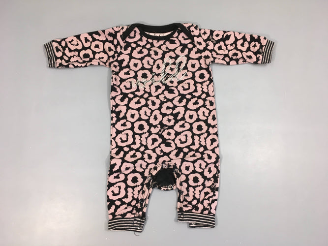 Combinaison jersey noir effet léopard, moins cher chez Petit Kiwi