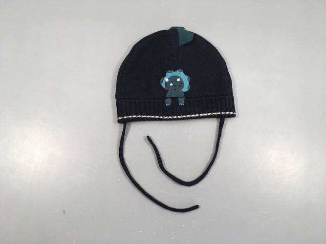 Bonnet bleu marine Dino 45cm, moins cher chez Petit Kiwi