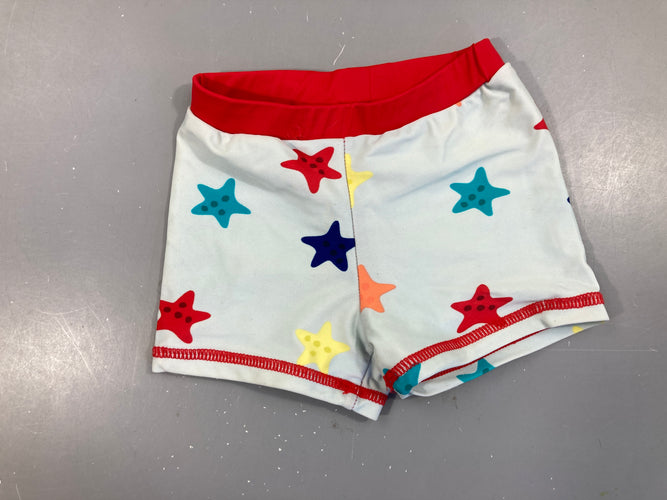 Maillot boxer blanc/rouge étoiles, moins cher chez Petit Kiwi