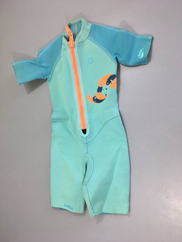Combinaison néoprène turquoise Subea, moins cher chez Petit Kiwi