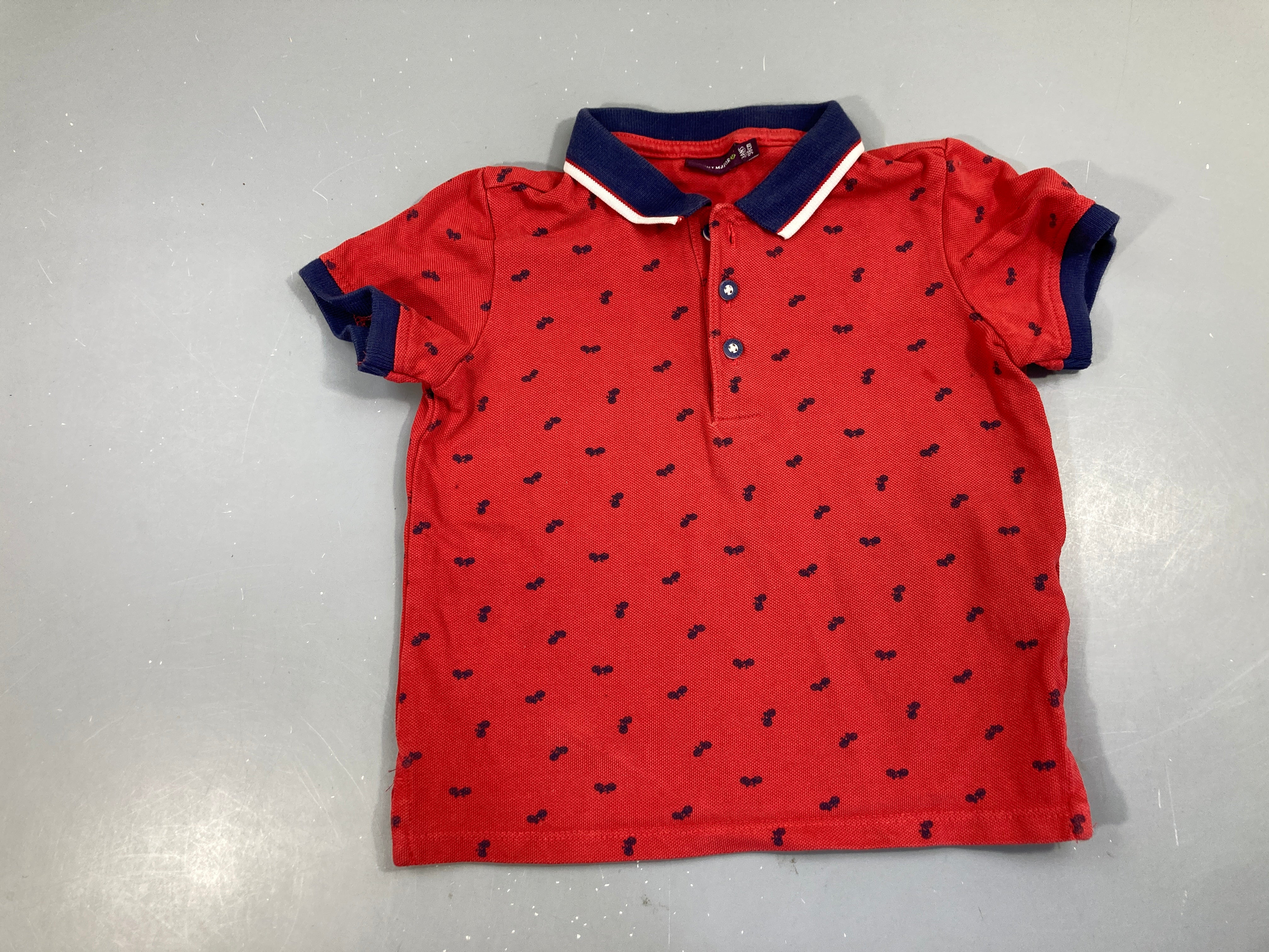 Polo m.c rouge vélo