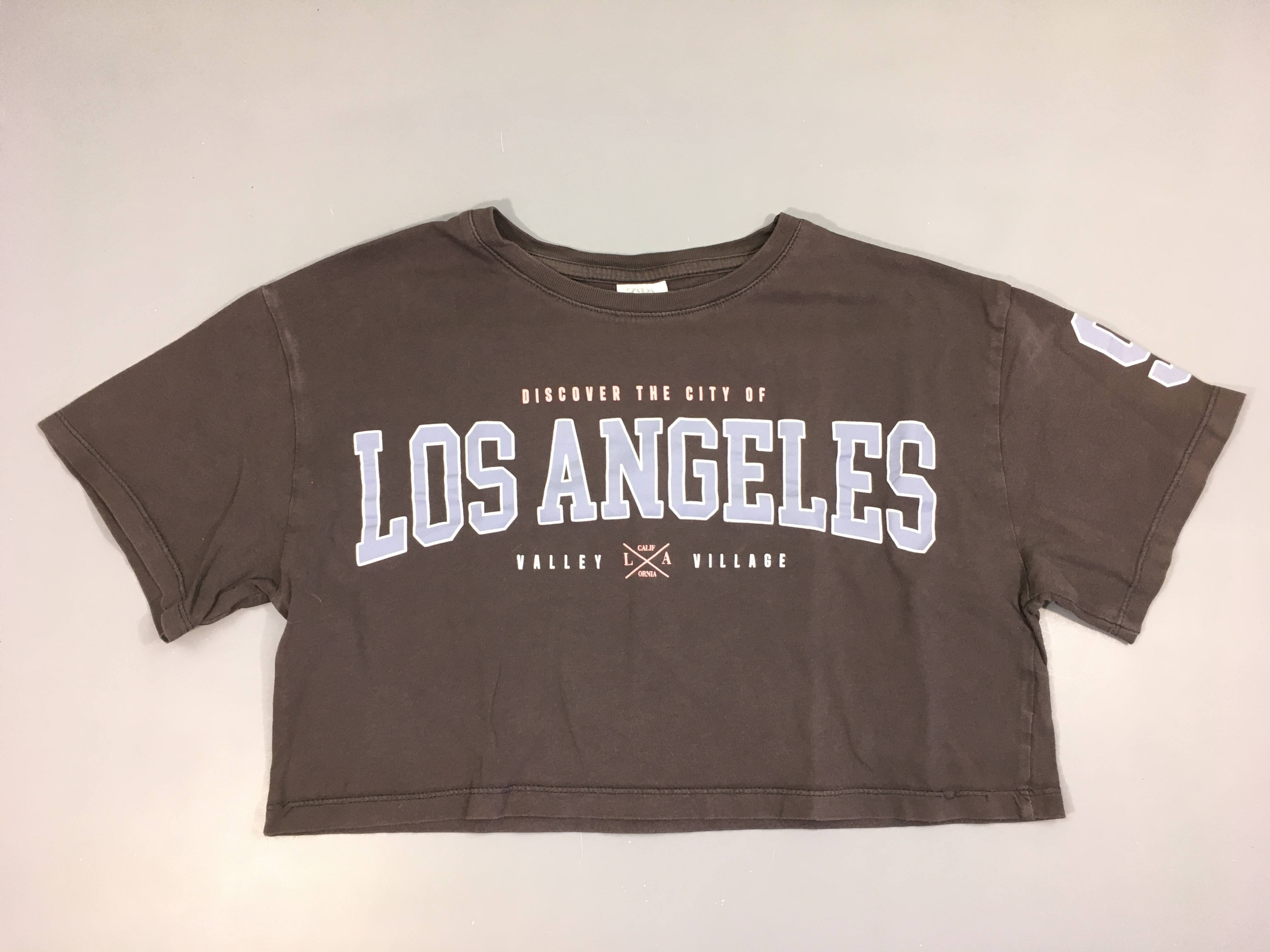 T-shirt m.c cropped gris Los Angeles