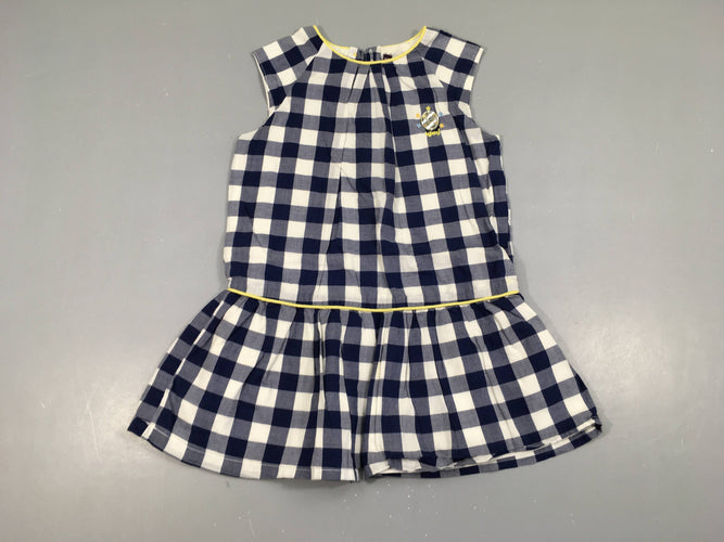 Robe m.c à carreaux blanc-bleu Lapin, moins cher chez Petit Kiwi
