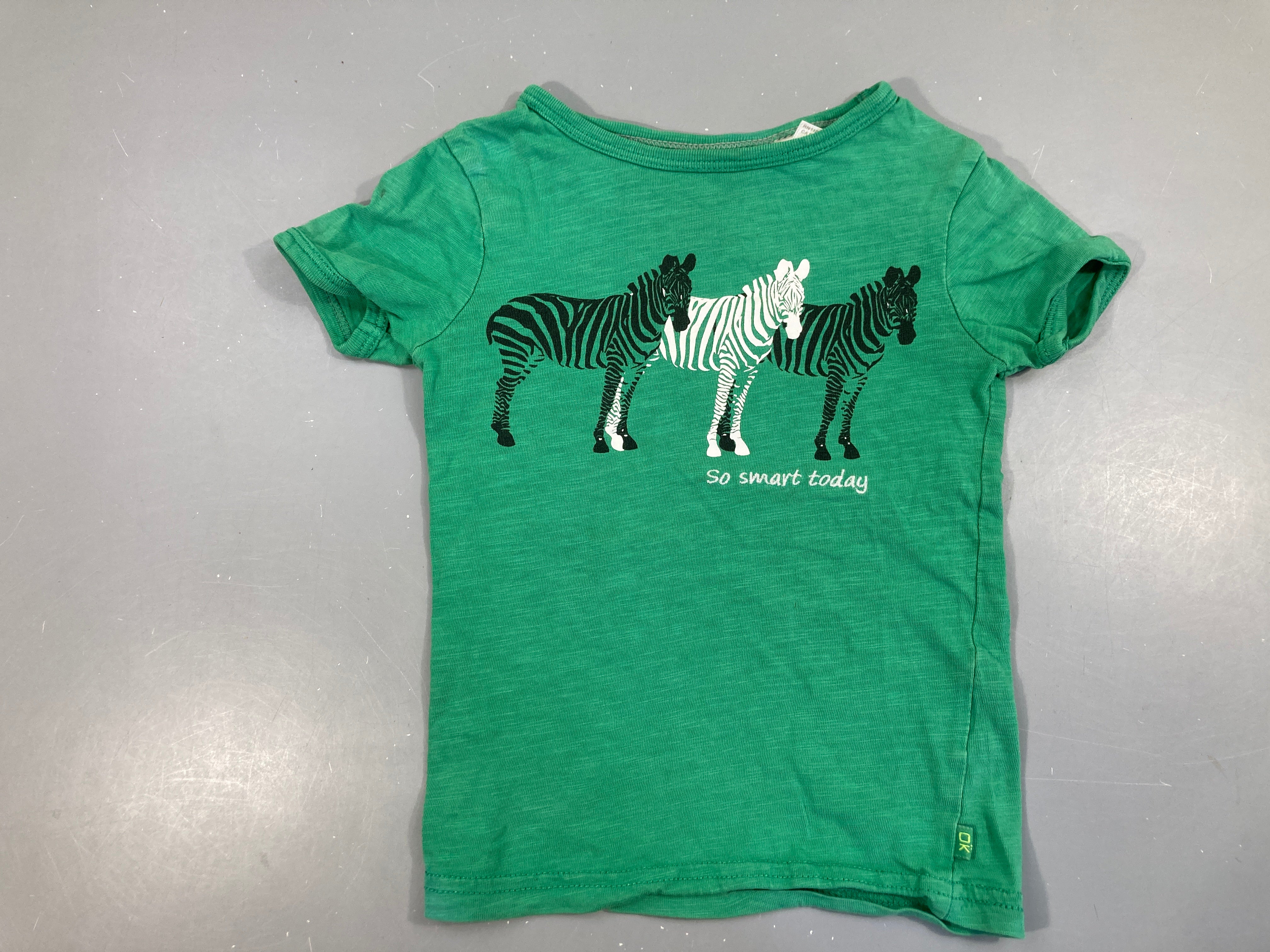 T-shirt m.c vert flammé zèbres