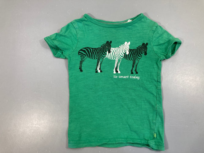 T-shirt m.c vert flammé zèbres, moins cher chez Petit Kiwi