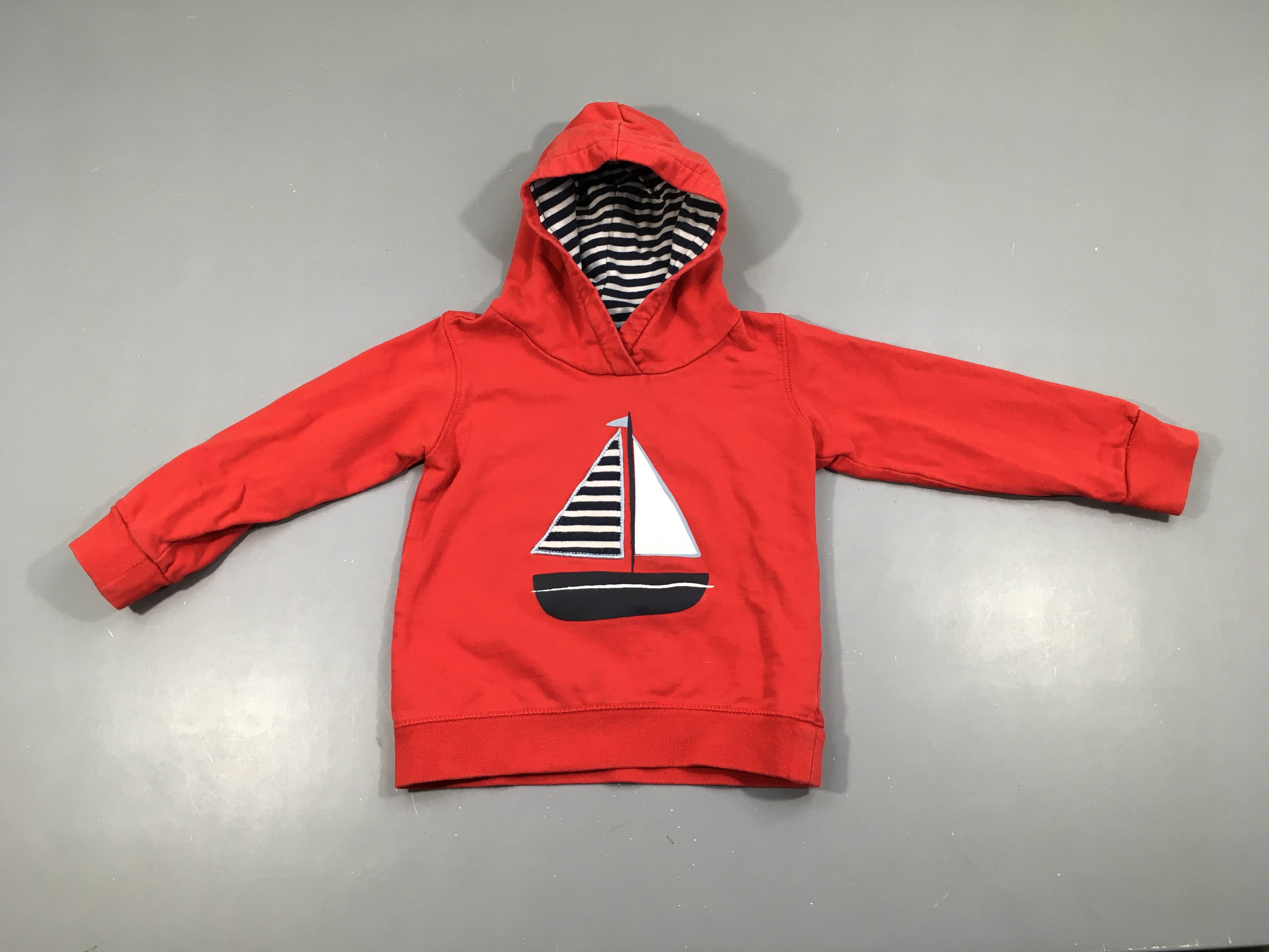 Sweat à capuche rouge voilier