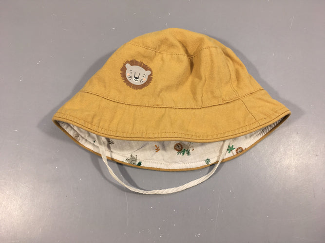 Chapeau réversible jaune lion, 48cm, moins cher chez Petit Kiwi