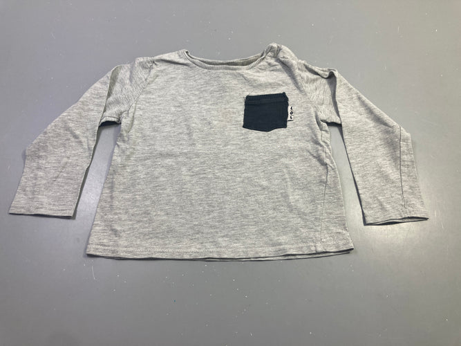 T-shirt m.l gris chiné poche foncée, moins cher chez Petit Kiwi