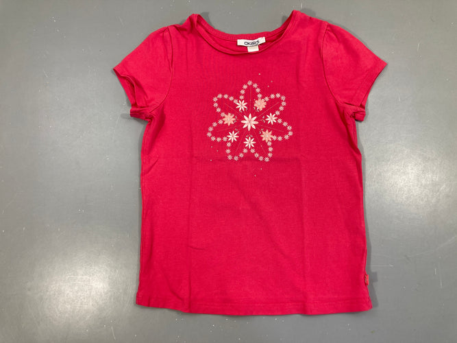 T-shirt m.c fuchsia fleurs, moins cher chez Petit Kiwi