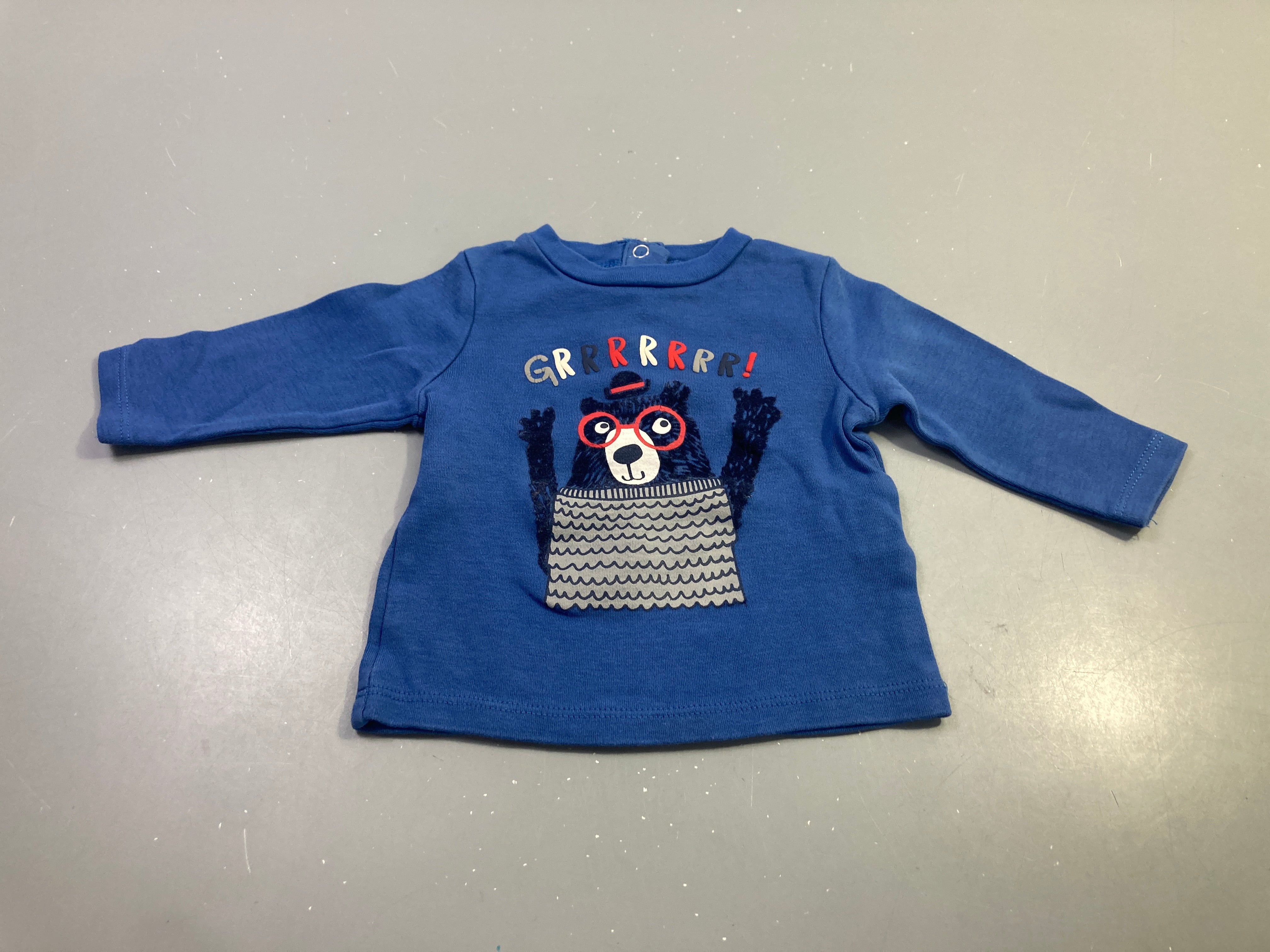 T-shirt m.l bleu ours à lunettes