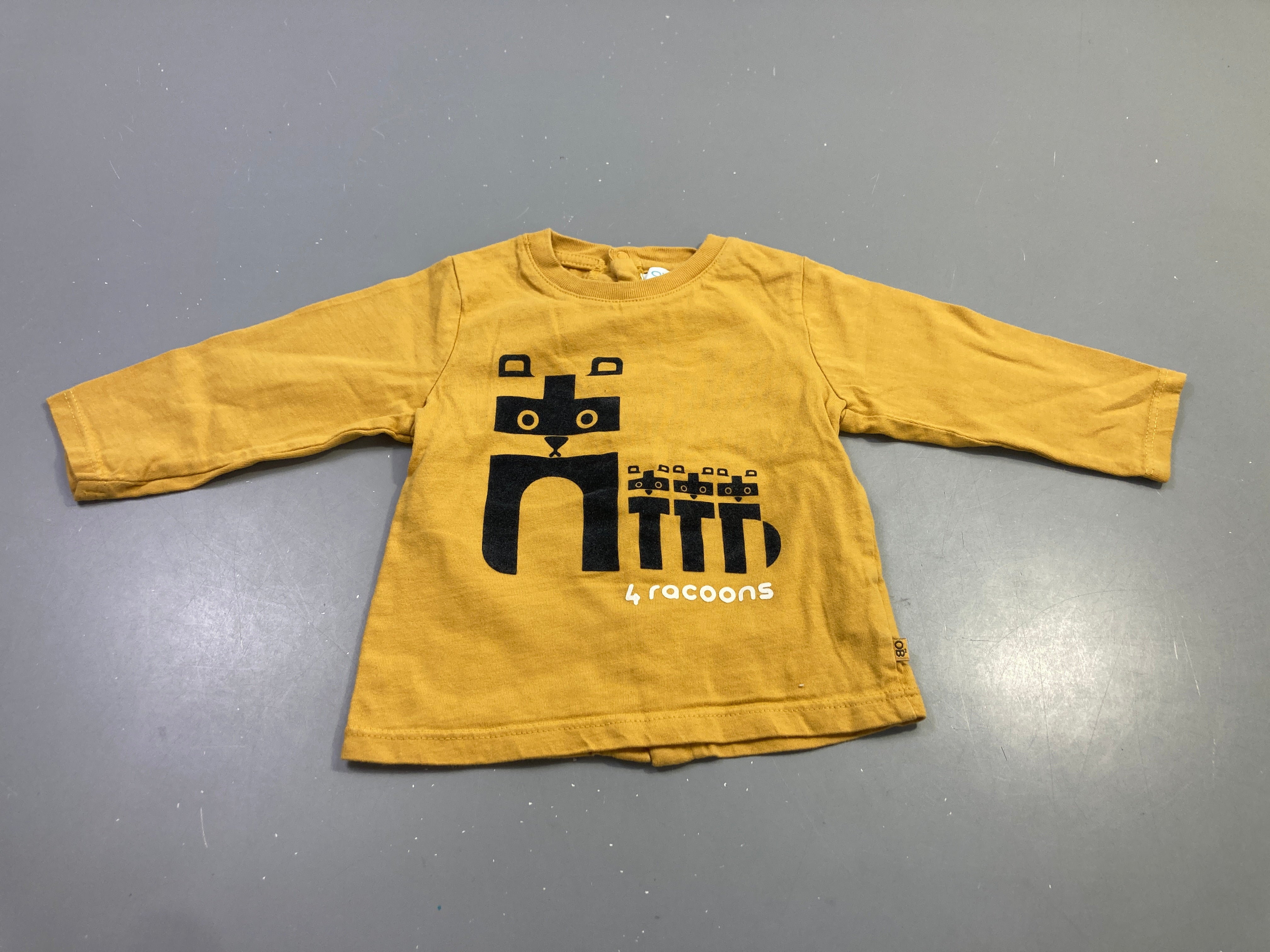 T-shirt m.l moutarde racoons famille