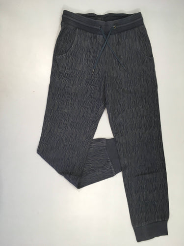 Pantalon de training jersey bleu foncé motifs lignes, moins cher chez Petit Kiwi
