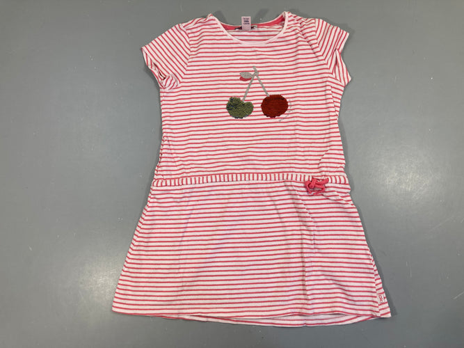 Robe m.c rose pâle cerises sequins, moins cher chez Petit Kiwi
