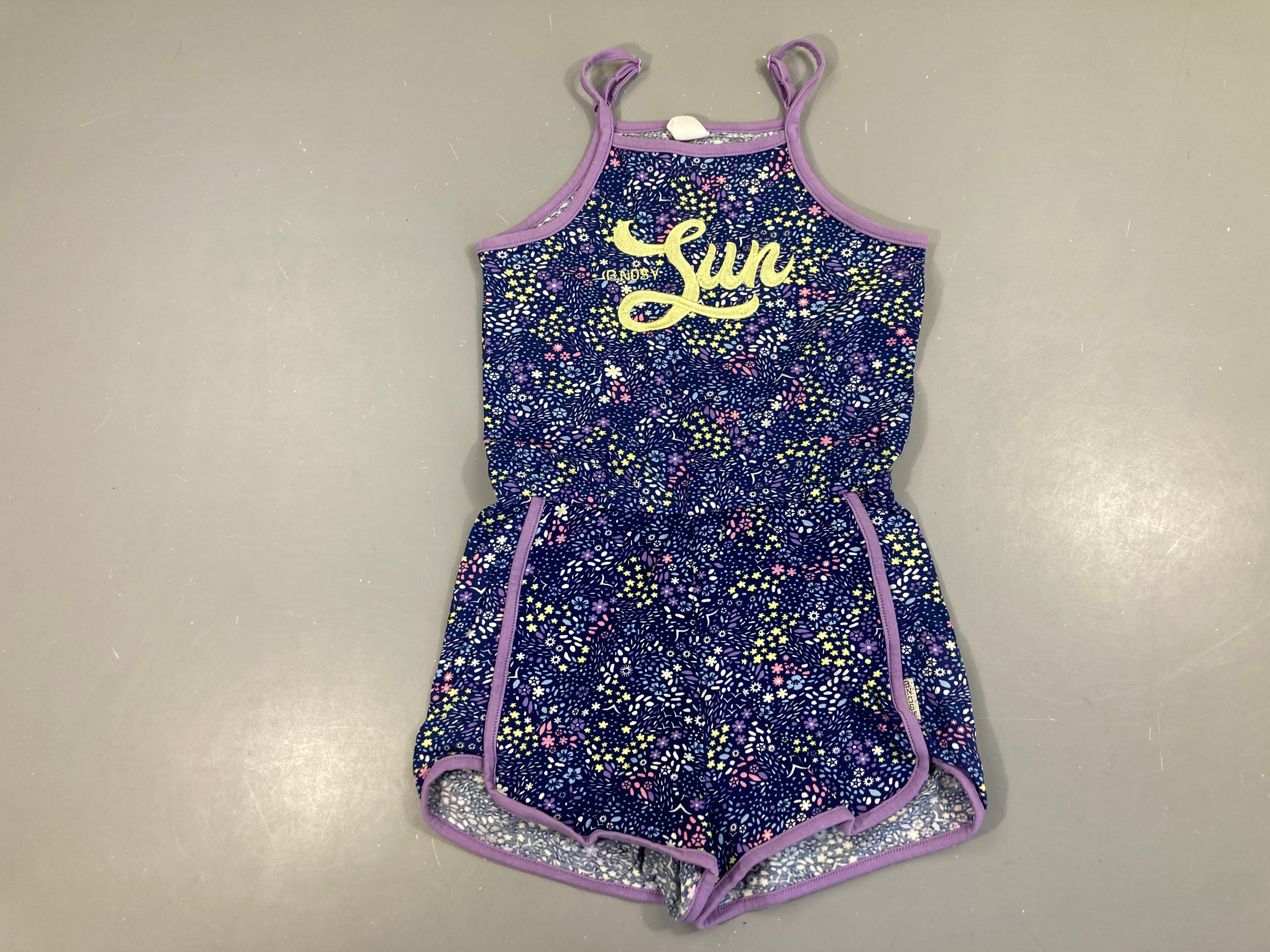 Combishort bleue fleuri SUN