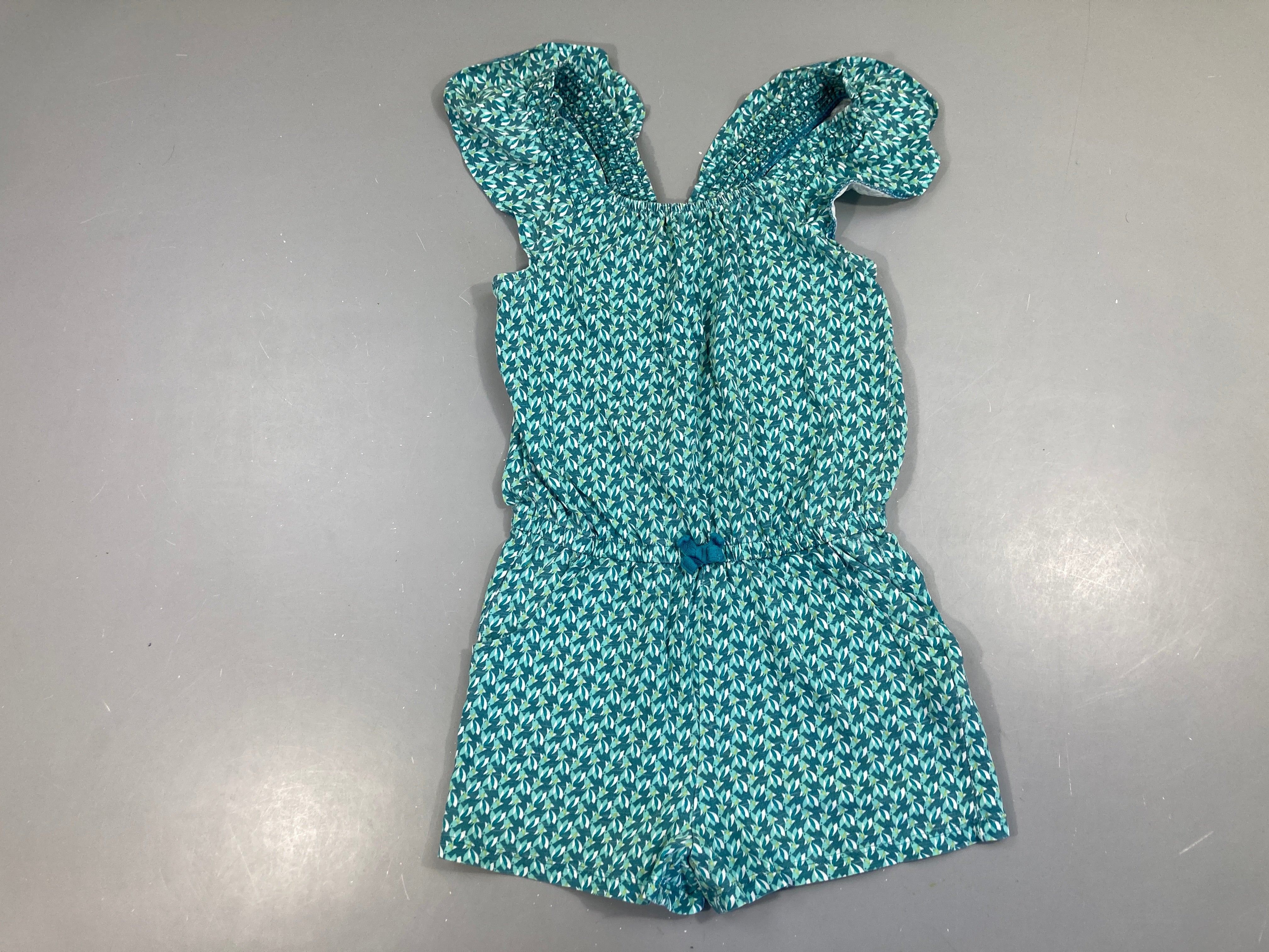 Combishort bleu feuillage s.mocks bretelles
