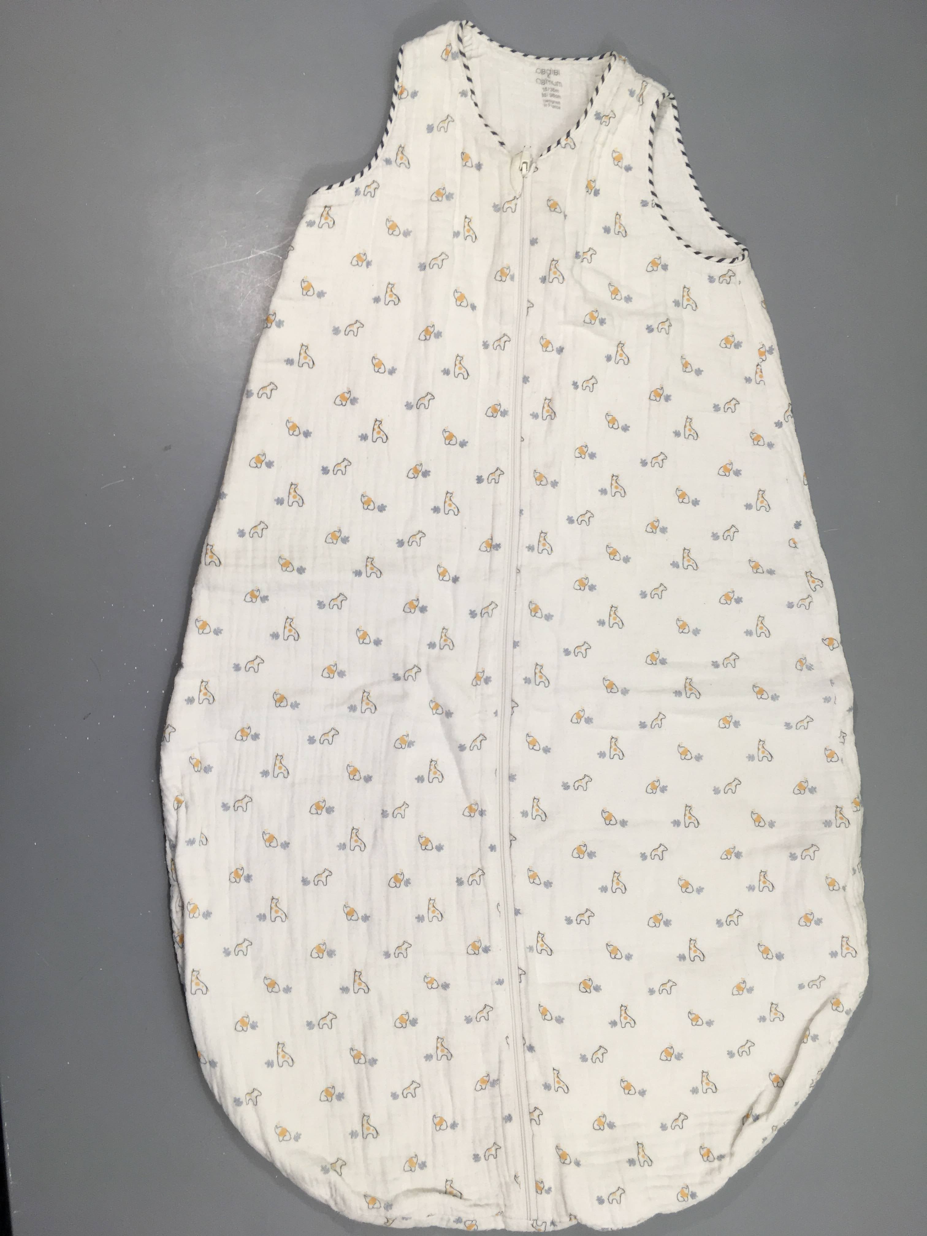 Sac de couchage s.m coton tetra blanc animaux, légèrement bouloché, 18-36m, 80-98cm