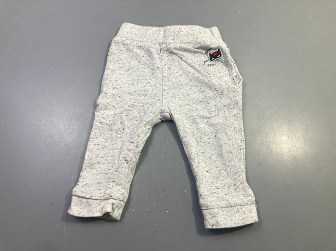Pantalon mlt gris chiné renard imprimé réversible, moins cher chez Petit Kiwi
