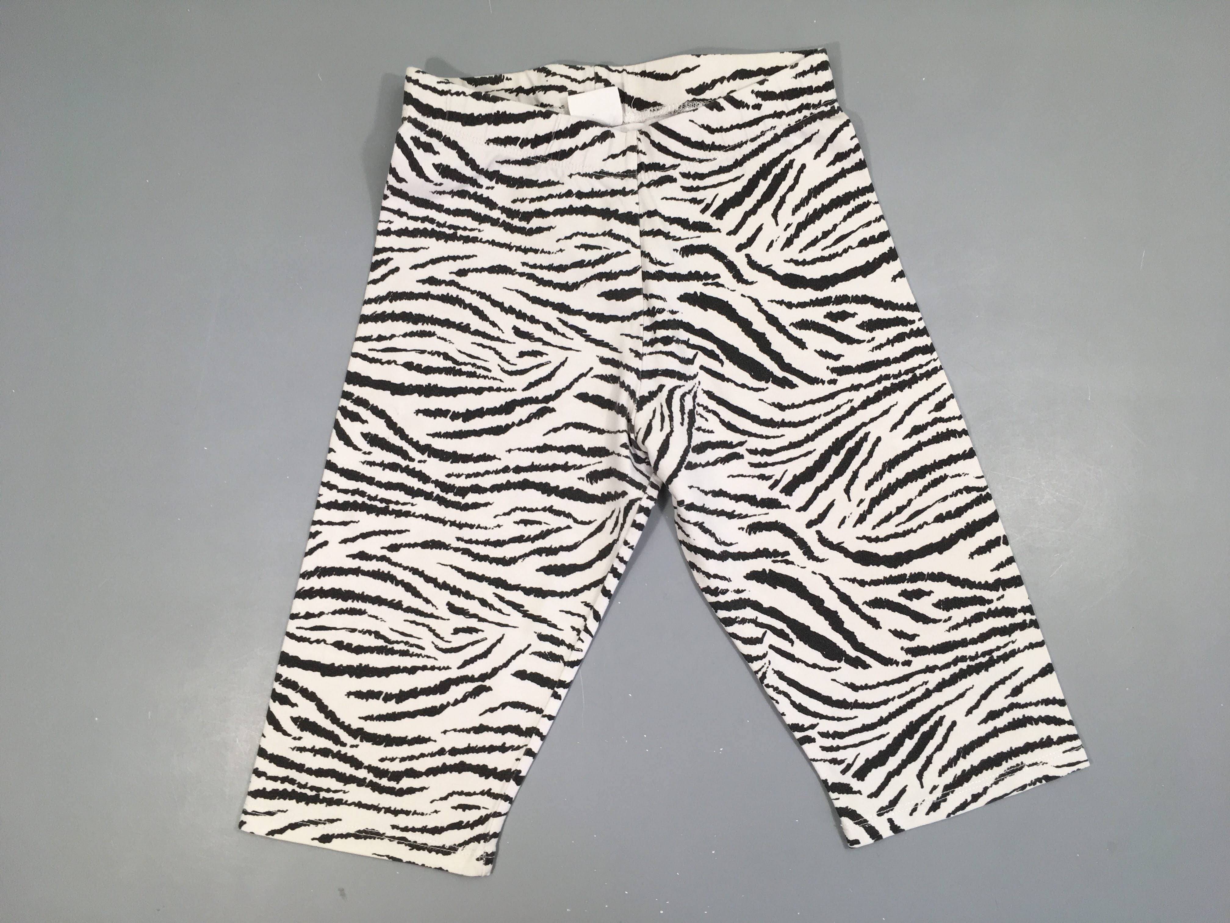Legging short blanc zébré