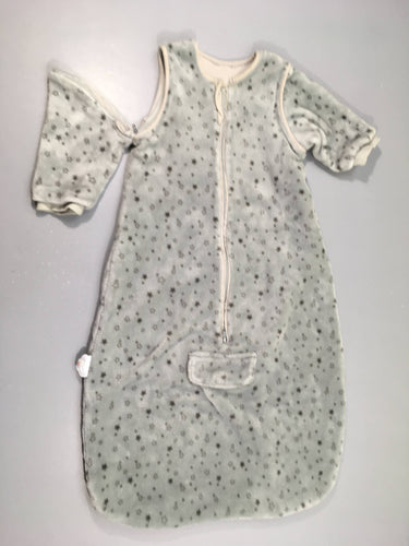 Sac de couchage ml amovibles velours gris étoiles, 80cm, moins cher chez Petit Kiwi