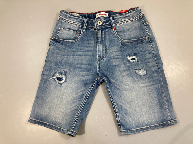 Bermuda en jean effet éraillé, moins cher chez Petit Kiwi