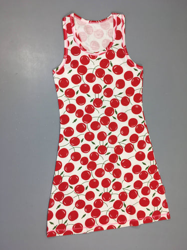 Etat neuf-Robe s.m blanc flammé cerises, moins cher chez Petit Kiwi