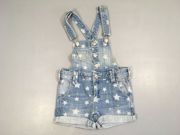 Salopette short en jean à revers étoiles