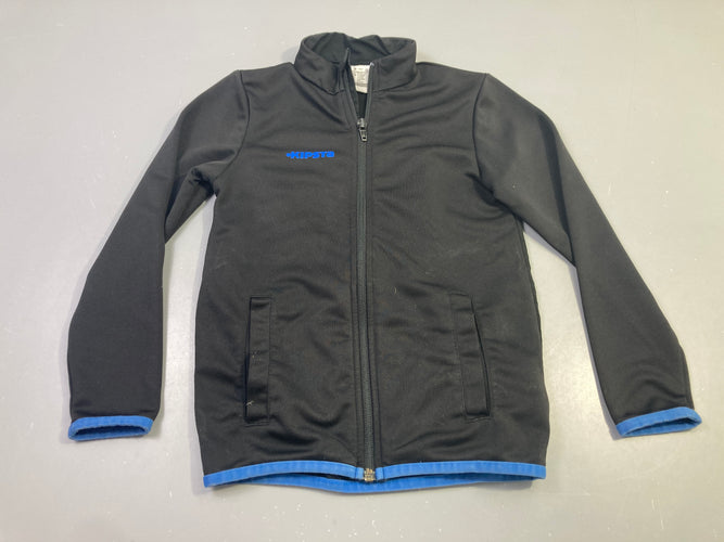 Sweat zippé noire liseré bleu, Kipsta, moins cher chez Petit Kiwi