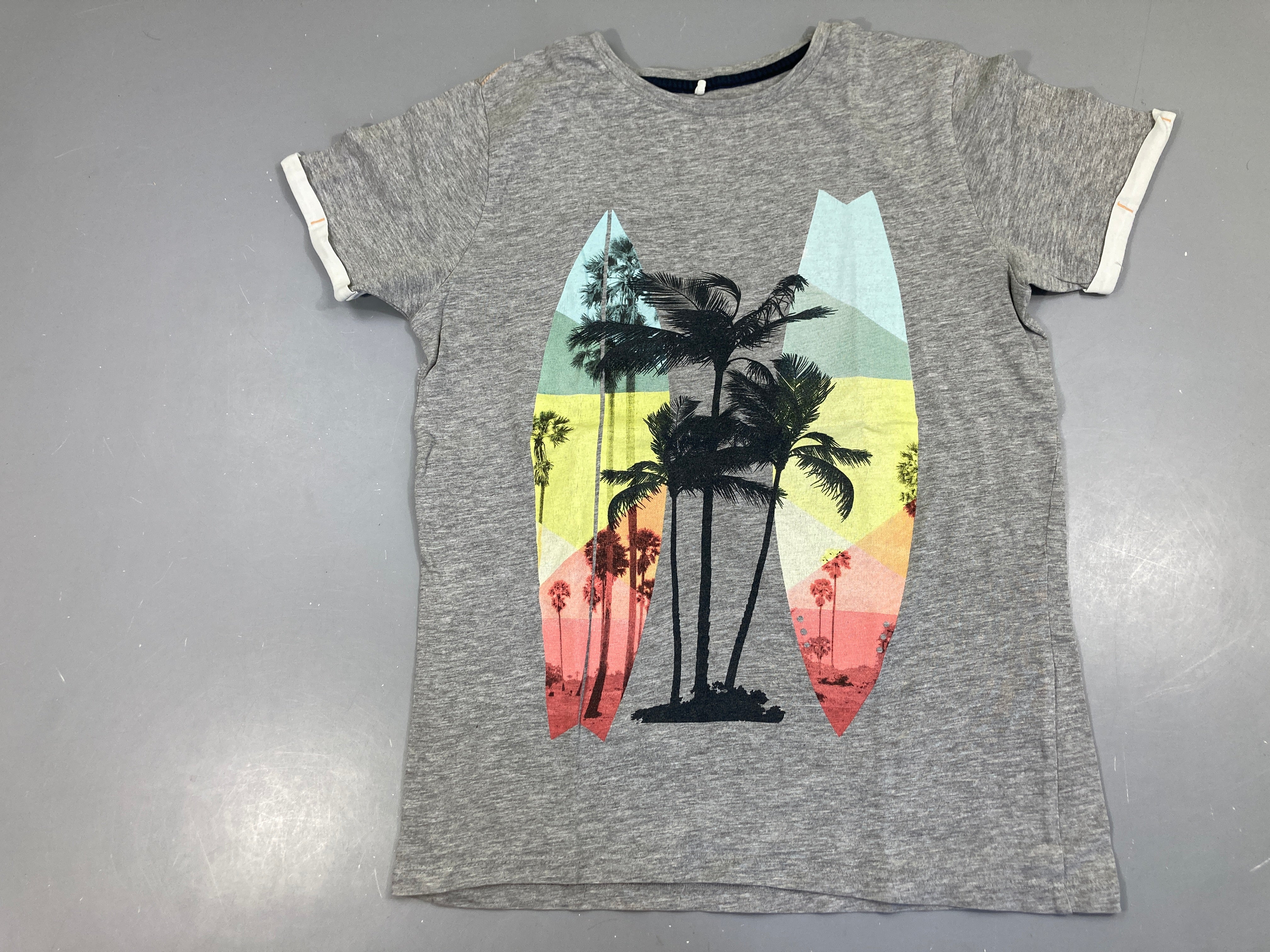 T-shirt m.c gris chiné palmiers