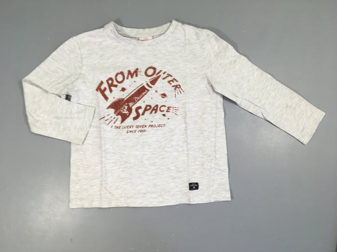 T-shirt m.l gris chiné fusée, moins cher chez Petit Kiwi