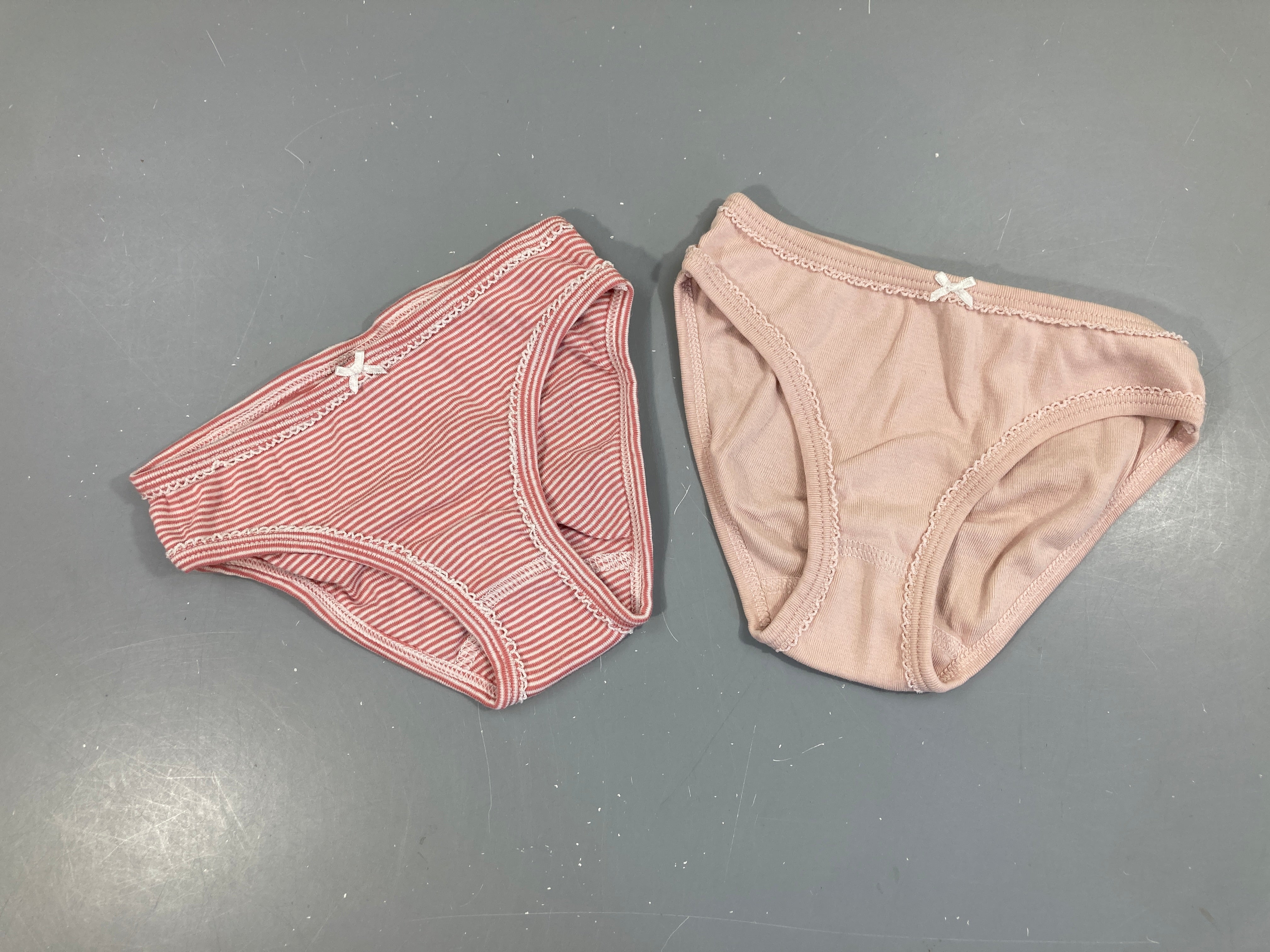 2 Culottes rose clair-rayé