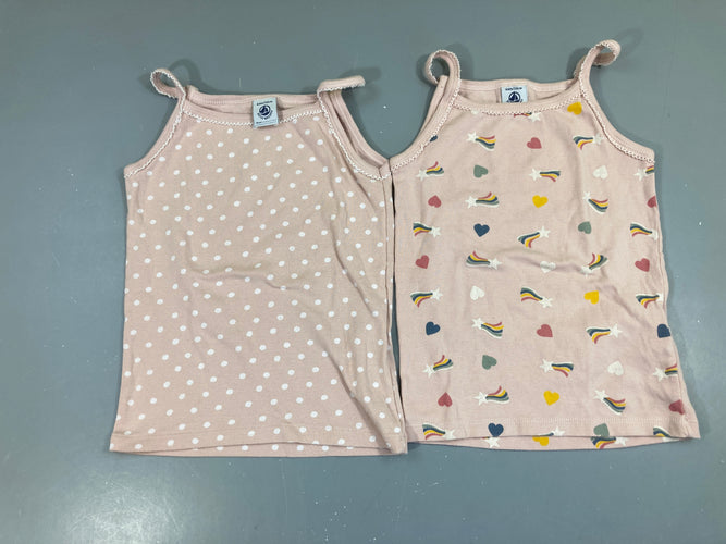 2 Chemisettes rose arc en ciel/pois blanc, moins cher chez Petit Kiwi