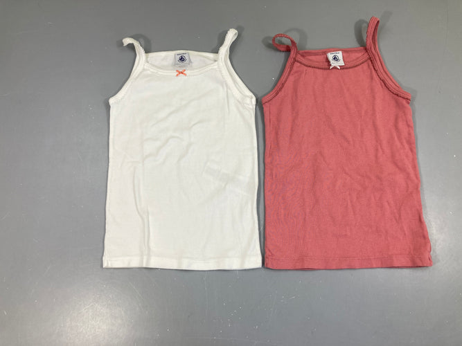 2 Chemisettes s.m  vieux rose-blanc cassé, moins cher chez Petit Kiwi