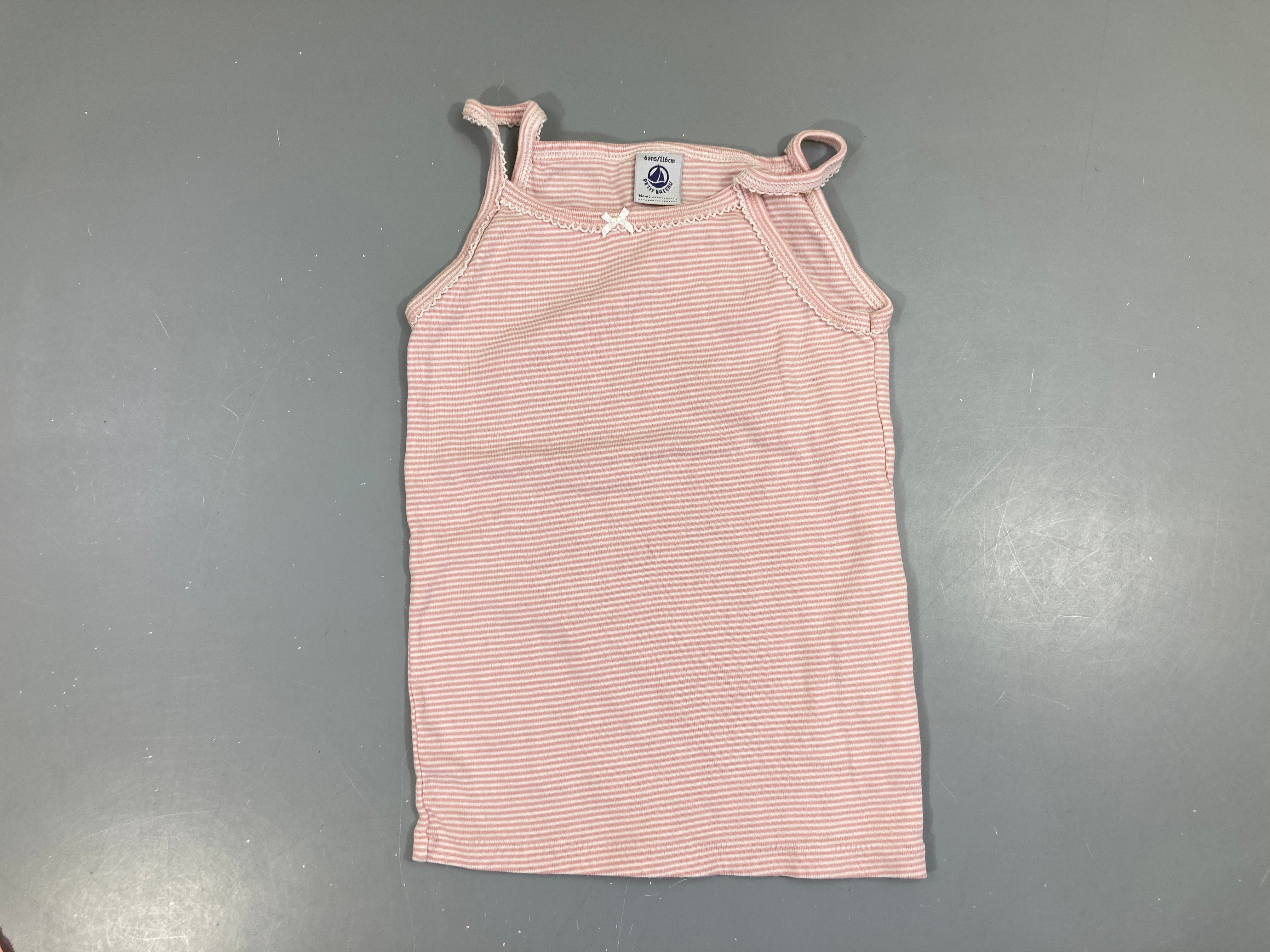 Chemisette s.m rayé rose claire blanc