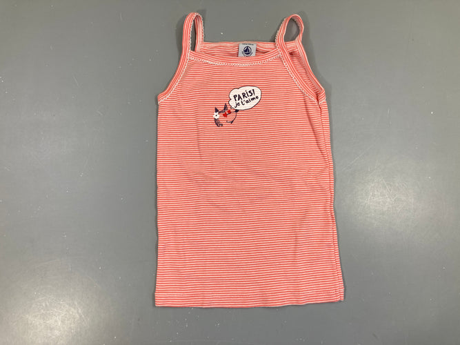 Chemisette s.m blanc rayé rose Paris, moins cher chez Petit Kiwi