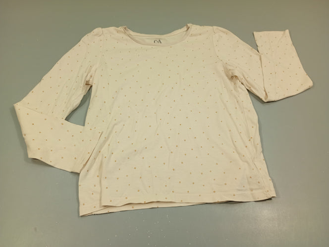 T-shirt m.l écru à pois dorés, moins cher chez Petit Kiwi