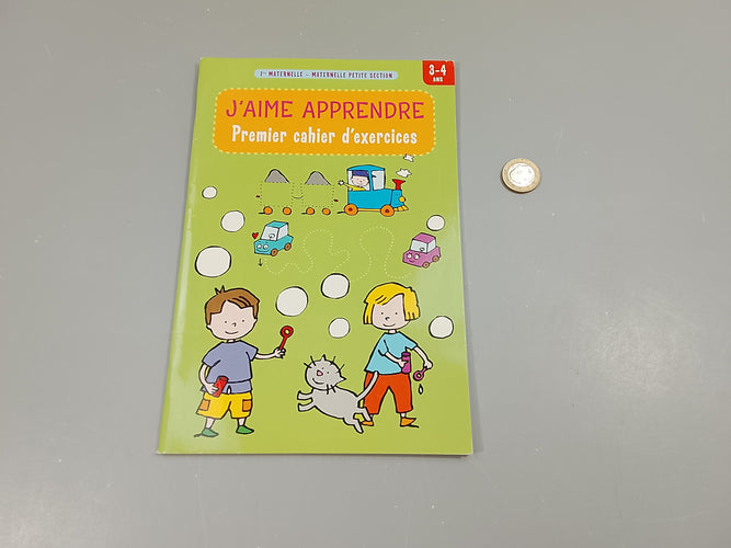 Comme neuf ( juste 1 dessin légèrement colorié) J'aime apprendre , premier cahier d'exercices 3-4a, moins cher chez Petit Kiwi