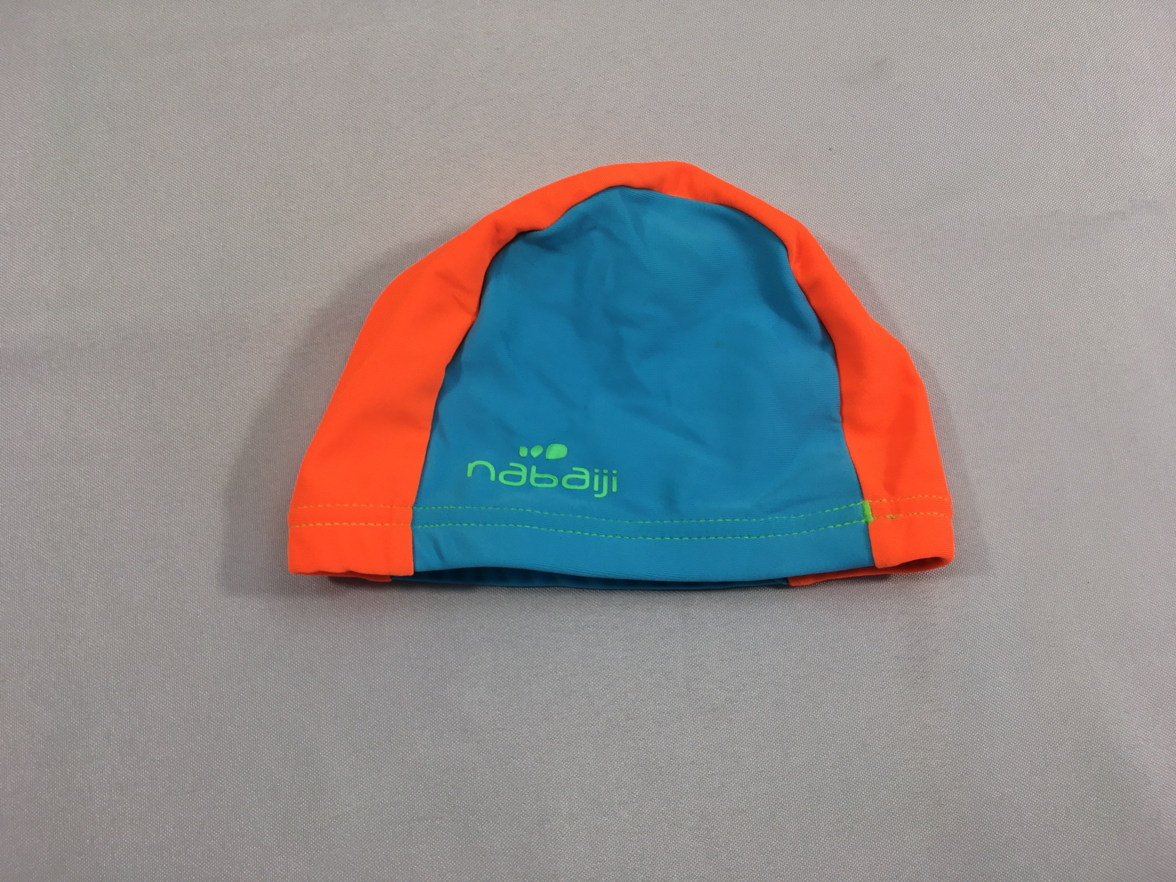 Bonnet de bain tissu bleu/orange