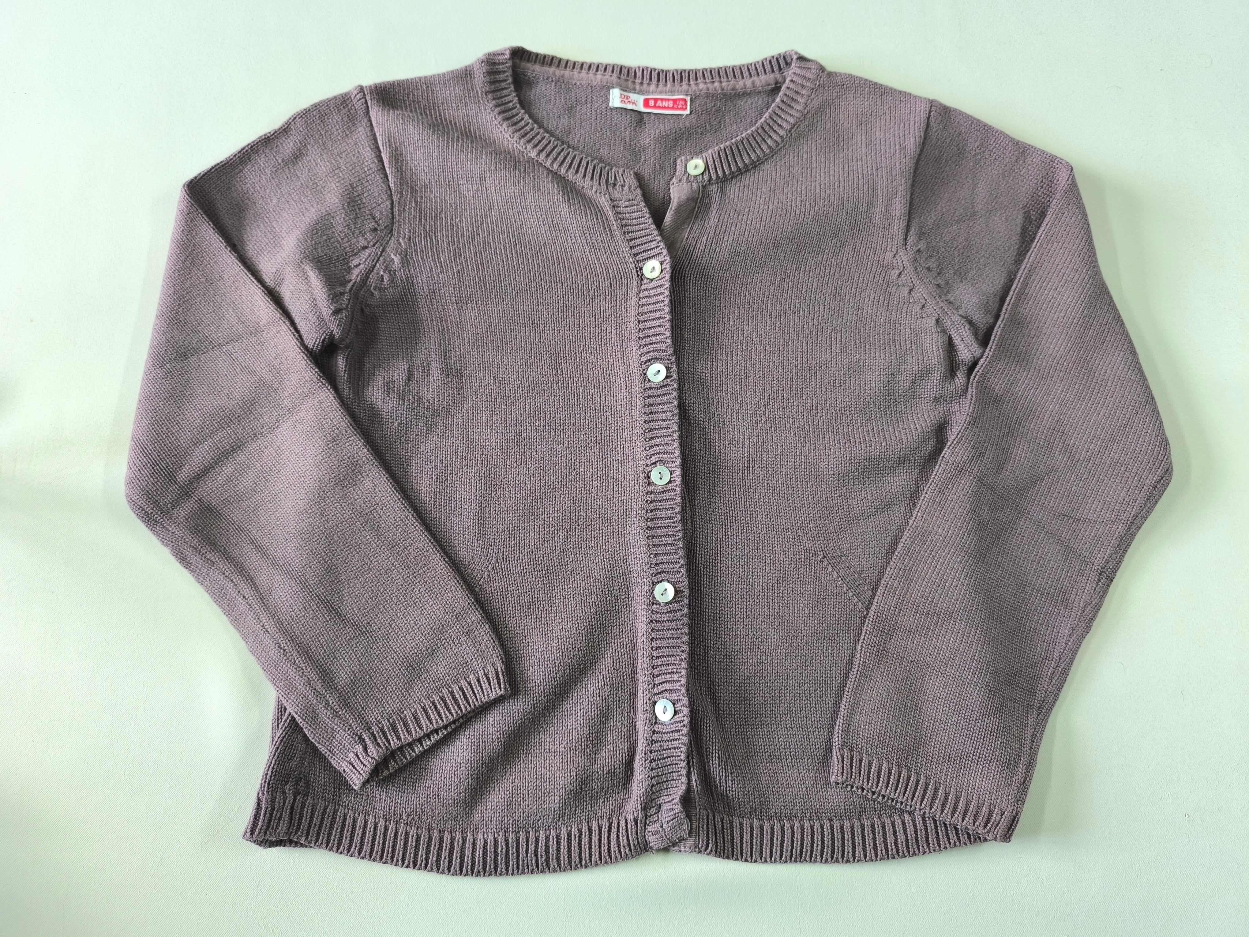 Gilet mailles brun boutons nac rés