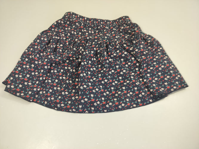 Jupe en voile bleu marine  à fleurs, moins cher chez Petit Kiwi