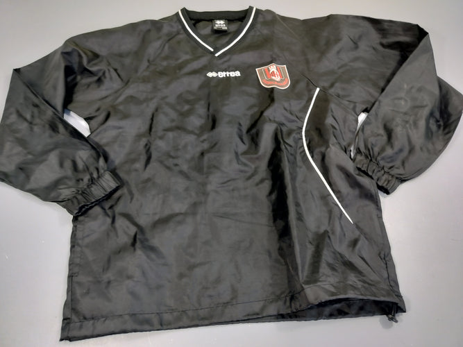 Pull  noir coupe-vent de foot, matière K-way "Anderlecht-Milan" Petite tache à la manche, moins cher chez Petit Kiwi