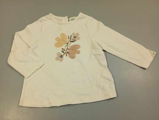 T-shirt m.l blanc ,oiseaux "time for us", moins cher chez Petit Kiwi